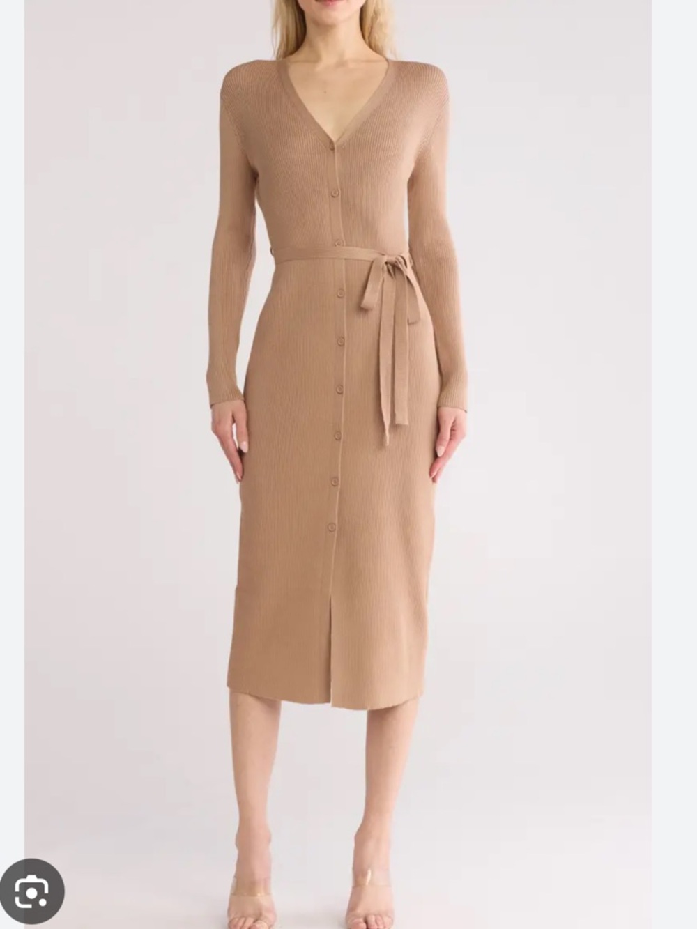 NWT Tash + Sophie Long Sleeve Button Front Sweater Dress sz L